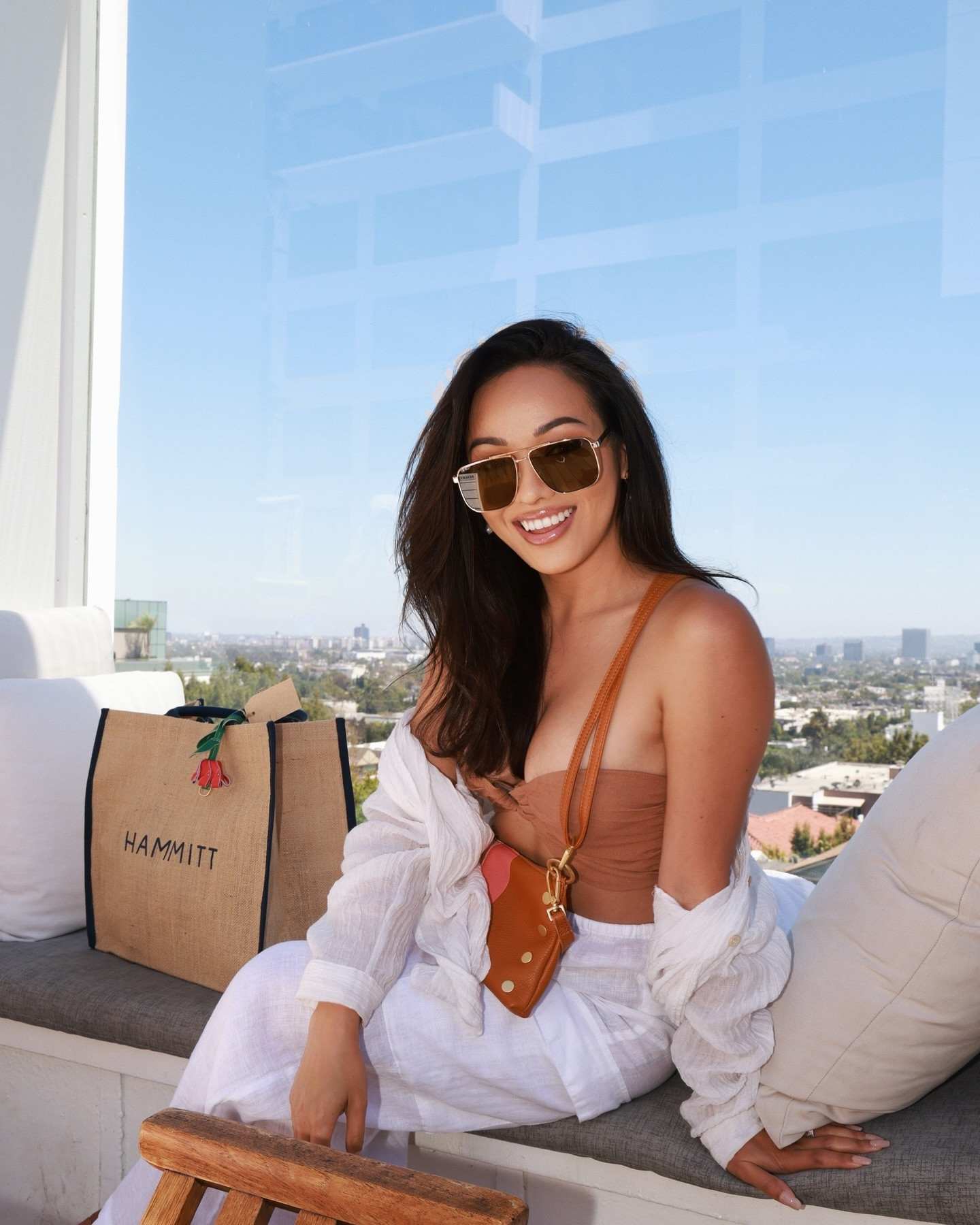 Poolside chic outfit for summer. White linen outfit with hammitt bag & Otra sunglasses!

#LTKSummerSales #LTKSwim #LTKParties