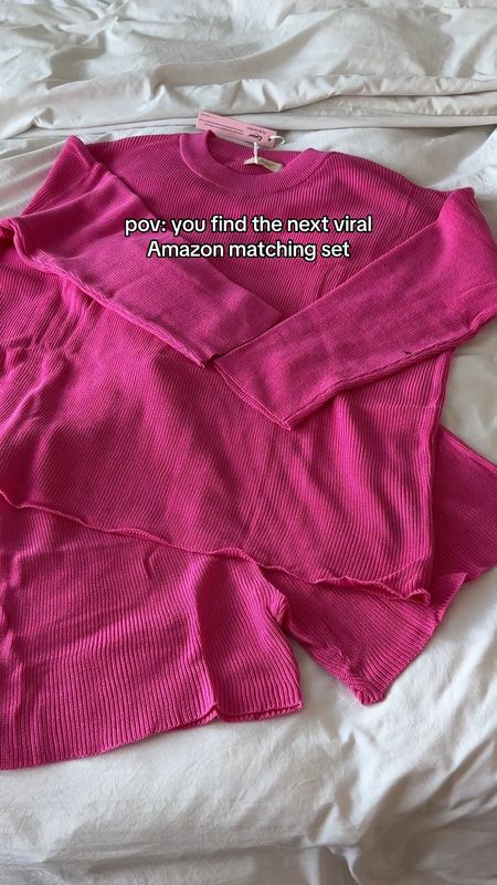 cozy pink knit set from Amazon! The quality is amazing and this pink color is so cute! 

#LTKfindsunder50 #LTKHoliday #LTKSeasonal