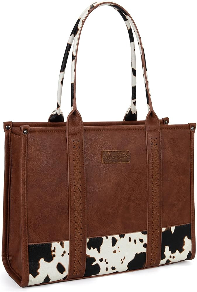 Montana West × Wrangler Tote Bag for Women Western Cow Print Purse Designer Top Handle Handbags | Amazon (US)