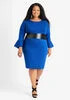 Faux Leather Paneled Sweater Dress | Ashley Stewart