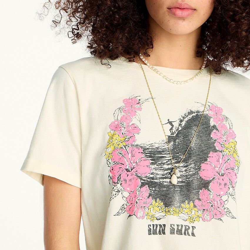 Broken-in jersey "Sun Surf" graphic T-shirt | J.Crew US