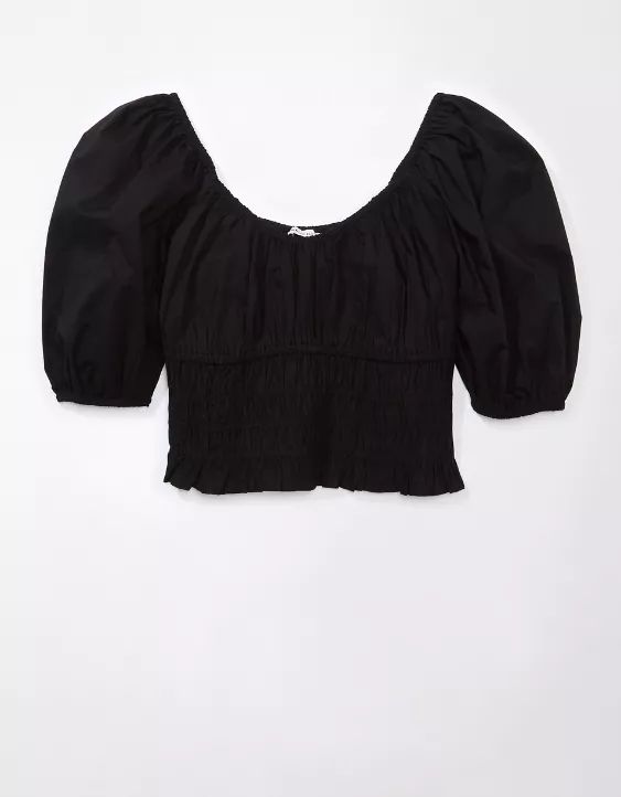 AE Ruched Puff-Sleeve Top | American Eagle Outfitters (US & CA)