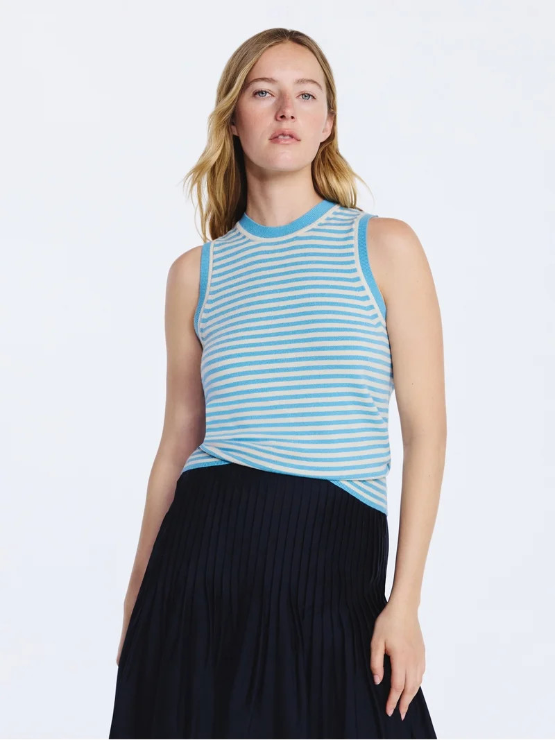 Free Assembly Women's Cozy Yarn Sleeveless Sweater Shell, Lightweight, Sizes XS-XXL | Walmart (US)