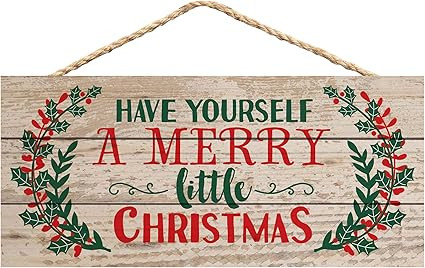 P. Graham Dunn Have Yourself a Merry Little Christmas Holly 5 x 10 Wood Plank Design Hanging Sign | Amazon (US)