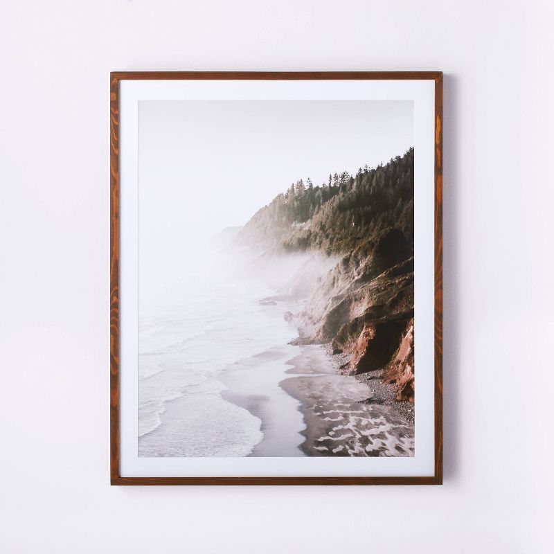 30" x 36" Foggy Oceanside Trees Framed Wall Art - Threshold™ designed with Studio McGee | Target