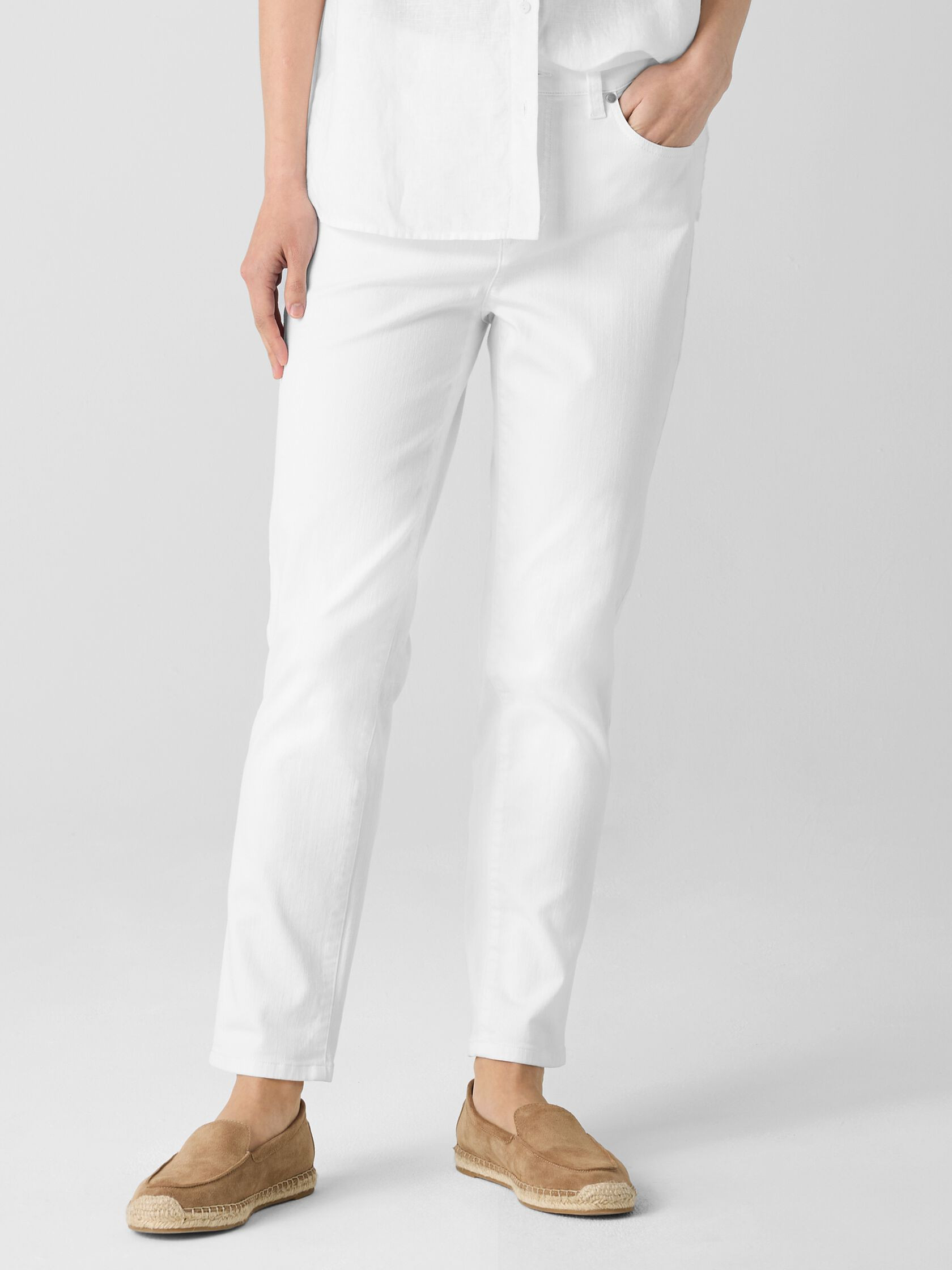 Garment-Dyed Organic Cotton Denim Slim Jean | Eileen Fisher