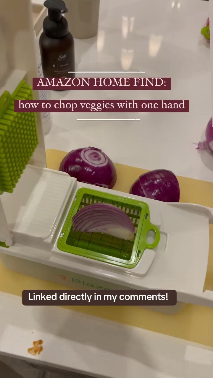 Can we talk about this $17 amazon home find!? 🧅 This veggie chopper is so easy, you can literally chop vegetables with one hand. I’m not a huge kitchen gadget girly because we are VERY short on storage space, but this truly is worth it. It’s also great if you have kids because my daughter helps me cook by chopping our veggies for us! I’m all for anything that helps me save time in my daily family life, and this hack is flipping brilliant.

#LTKHome #LTKFamily #LTKCyberWeek