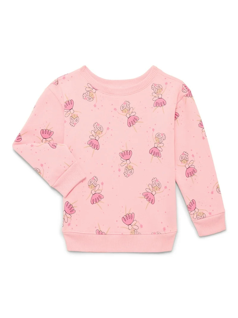 Garanimals Toddler Girl Printed Fleece Sweatshirt with Long Sleeves, Sizes 2T-5T | Walmart (US)