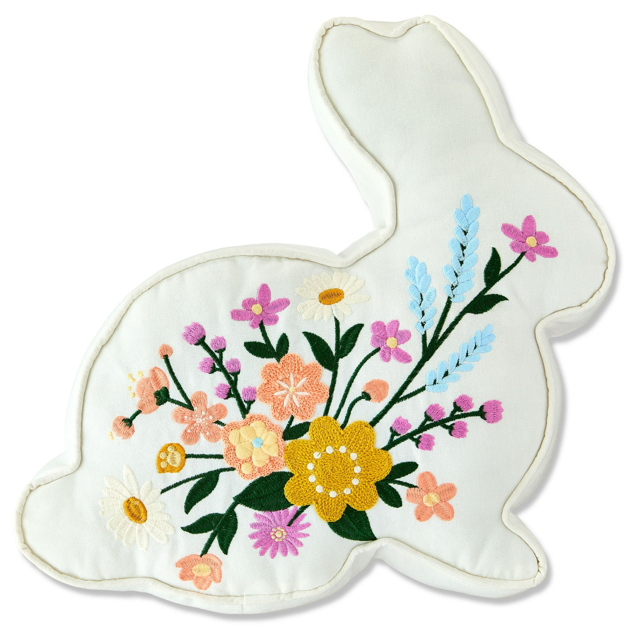 Floral Bunny Decorative Pillow, Multicolor, 14" x 14", Easter by Way To Celebrate | Walmart (US)