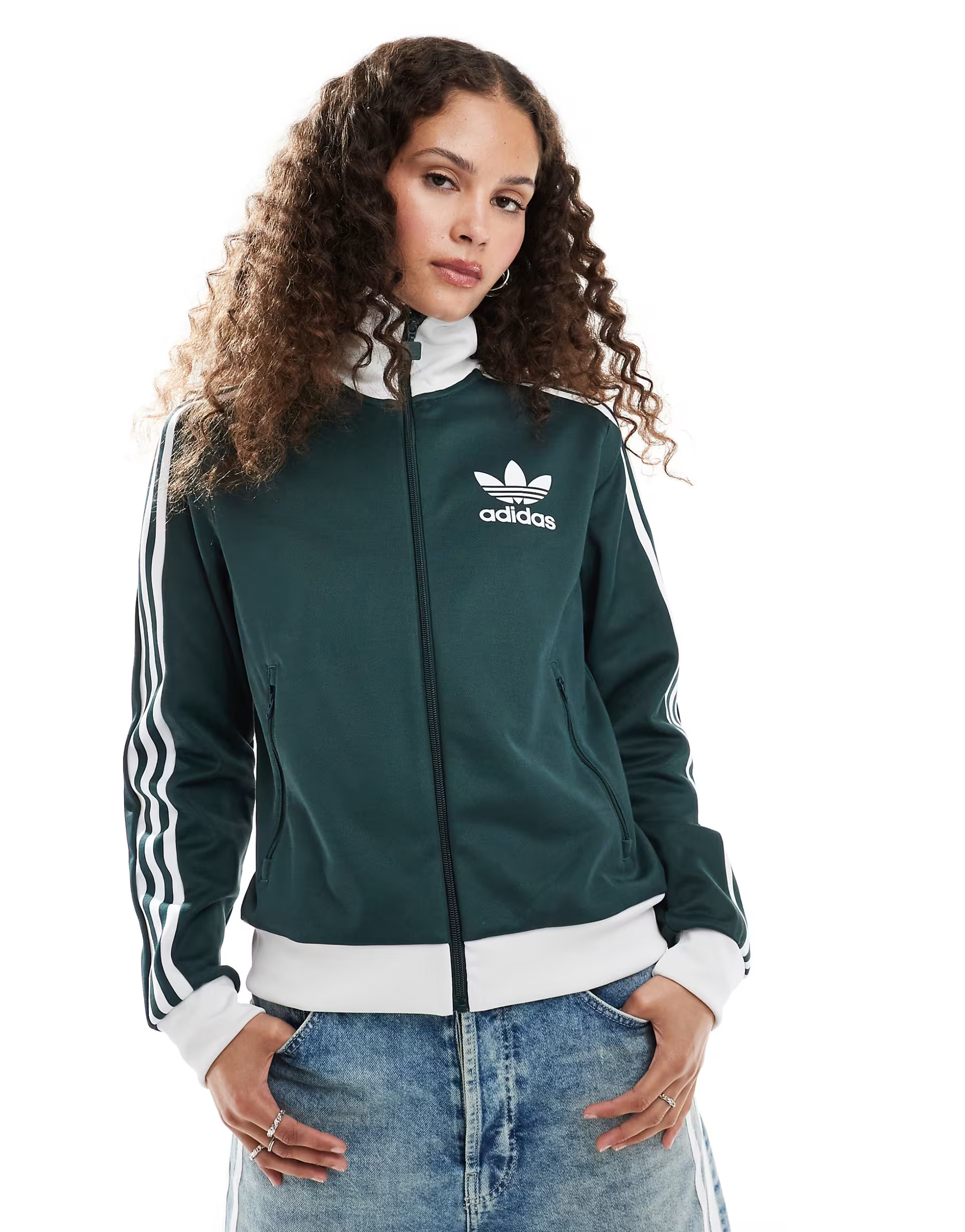 adidas Originals Beckenbauer track top in green | ASOS | ASOS (Global)