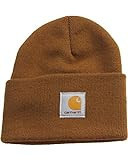 Carhartt Men's Knit Cuffed Beanie, Brown, One Size | Amazon (US)