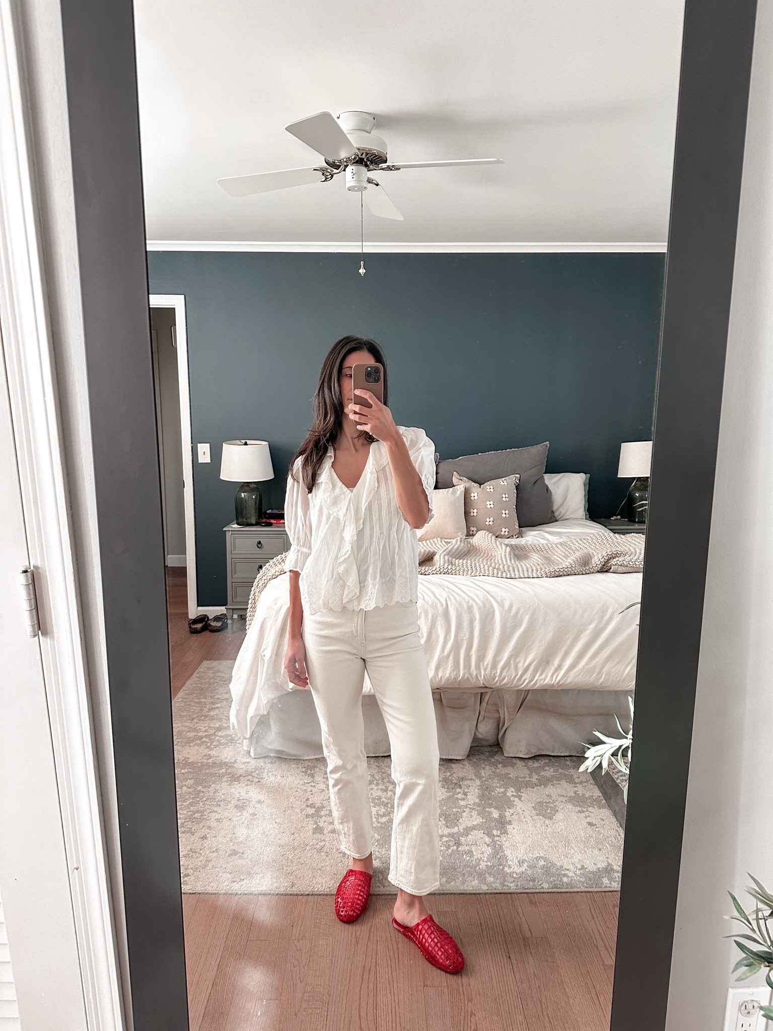 Summer office ootd but can be worn for so many occasions! Love this top. Wearing xxs. I’m 5’1”

Old navy shoes, jelly sandals, jelly flats, white denim, Abercrombie denim, Abercrombie jeans, Madewell, Madewell top, work style, work outfit, mom style, working mom, office style, office outfit, work outfit inspo

#LTKootd #LTKWorkwear #LTKPetite