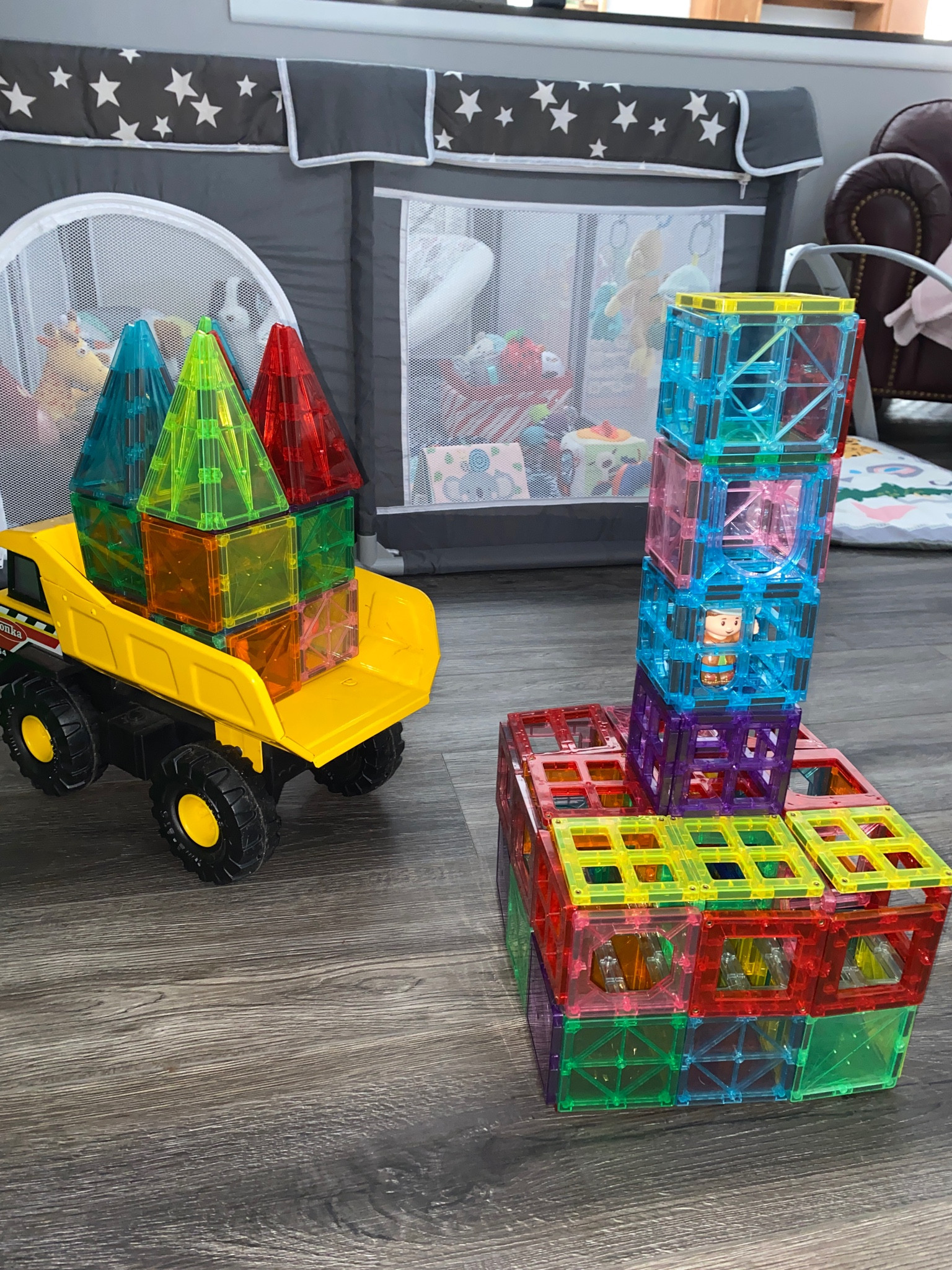 My almost 2 year old is loving building with our magnatiles and hiding little people in the towers! This dump truck is also perfect to build on!

#LTKKids #LTKFamily #LTKBaby