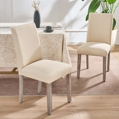 FERPIT 2 Pack Stylish Modern Upholstered Dining Chairs, Beige | Target