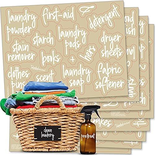 Talented Kitchen 141 Laundry Room & Linens Closet Organization Labels. Script, Preprinted Sticker... | Amazon (US)
