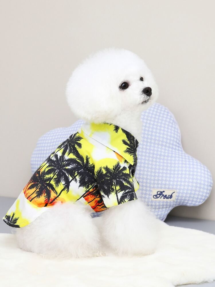 1pc Coconut Tree Print Pet Shirt | SHEIN