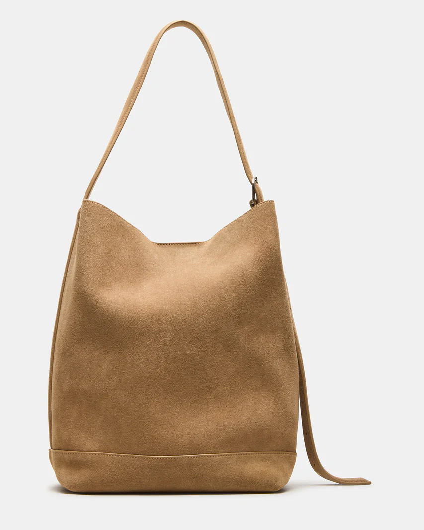 TAYLR Taupe Suede Women's Crossbody Bucket Handbag | Steve Madden (US)