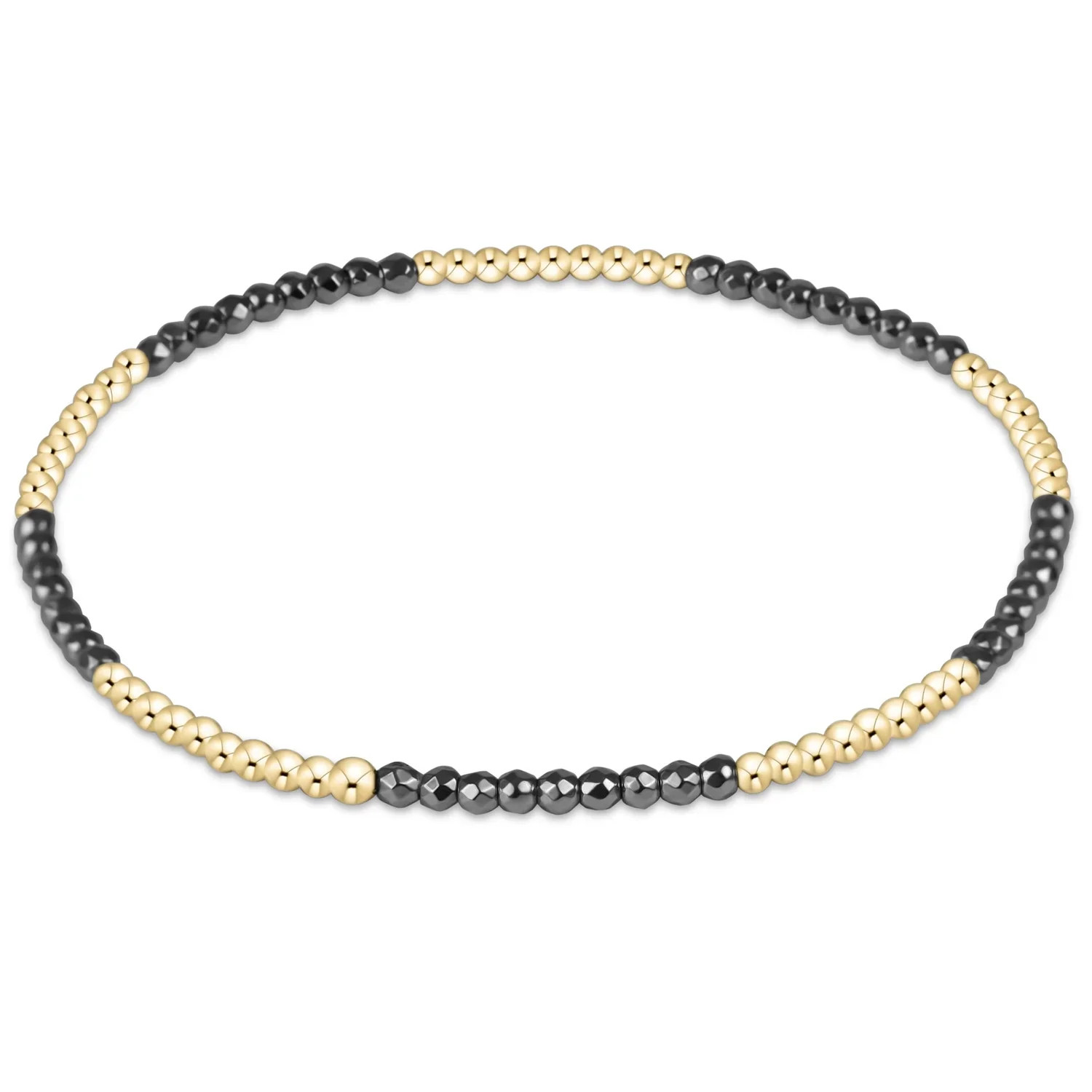 Blissful pattern 2mm bead bracelet - Silver Faceted Hematite / Enewton | Ama La Vita