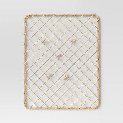 16"x20" Metal and Rattan/Wicker Wall Organizer (Includes 5 Clips) - Threshold™ | Target