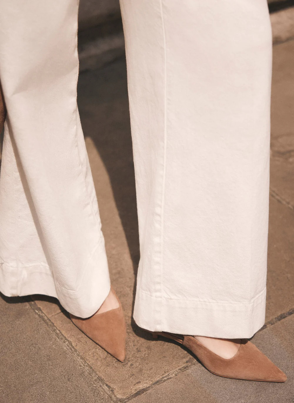 Mila Tan Suede Slingback Kitten Heels | Mint Velvet