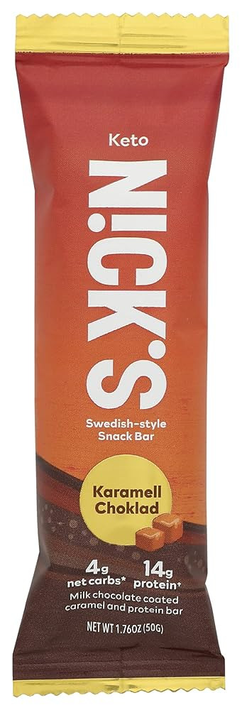 Nicks Karamell Choklad Snack Bar, No Added Sugar, Vegan, 1.76 Ounce (Pack of 12) | Amazon (US)