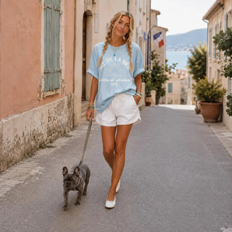 French Riviera Oversized Tee - C\u00f4te D\u2019azur Beach Tshirt - Etsy | Etsy (Global)