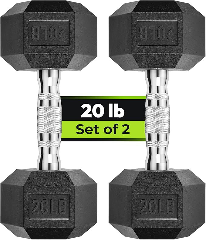 Hex Dumbbell Set, 2.5-125 lb Rubber Encased Exercise & Fitness Dumbbells, Weights Dumbbells Set o... | Amazon (US)