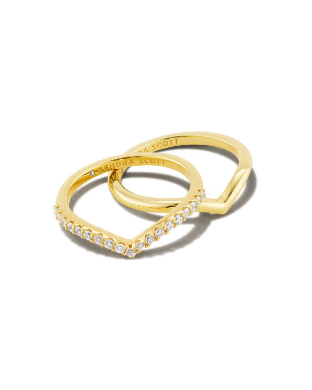 Wishbone Gold Ring Set in White Crystal | Kendra Scott | Kendra Scott