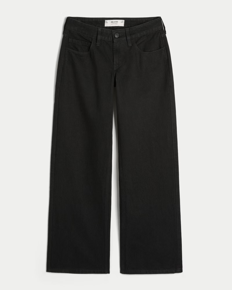 Women's Low-Rise Black Baggy Jeans from Hollister | Hollister (US)