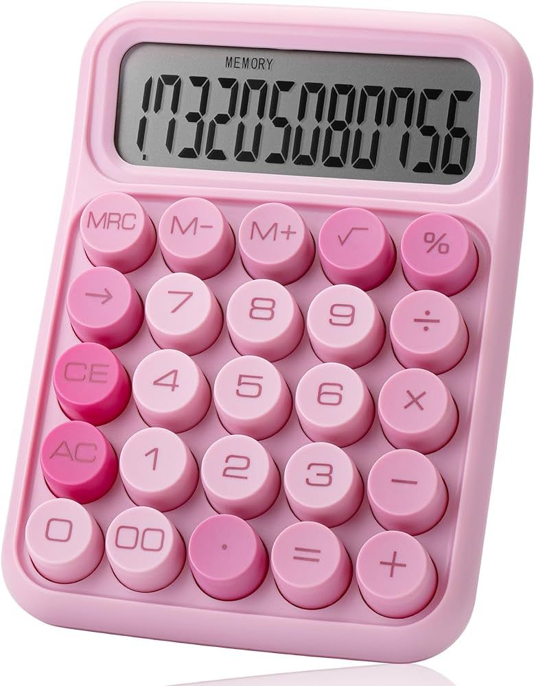 Mr. Pen- Mechanical Switch Calculator, 12 Digits, Large LCD Display, Pink Calculator Big Buttons,... | Amazon (US)