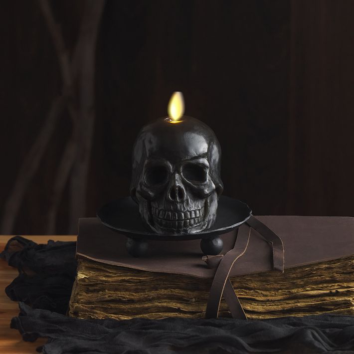 Flameless Skull Candle - Black | West Elm (US)