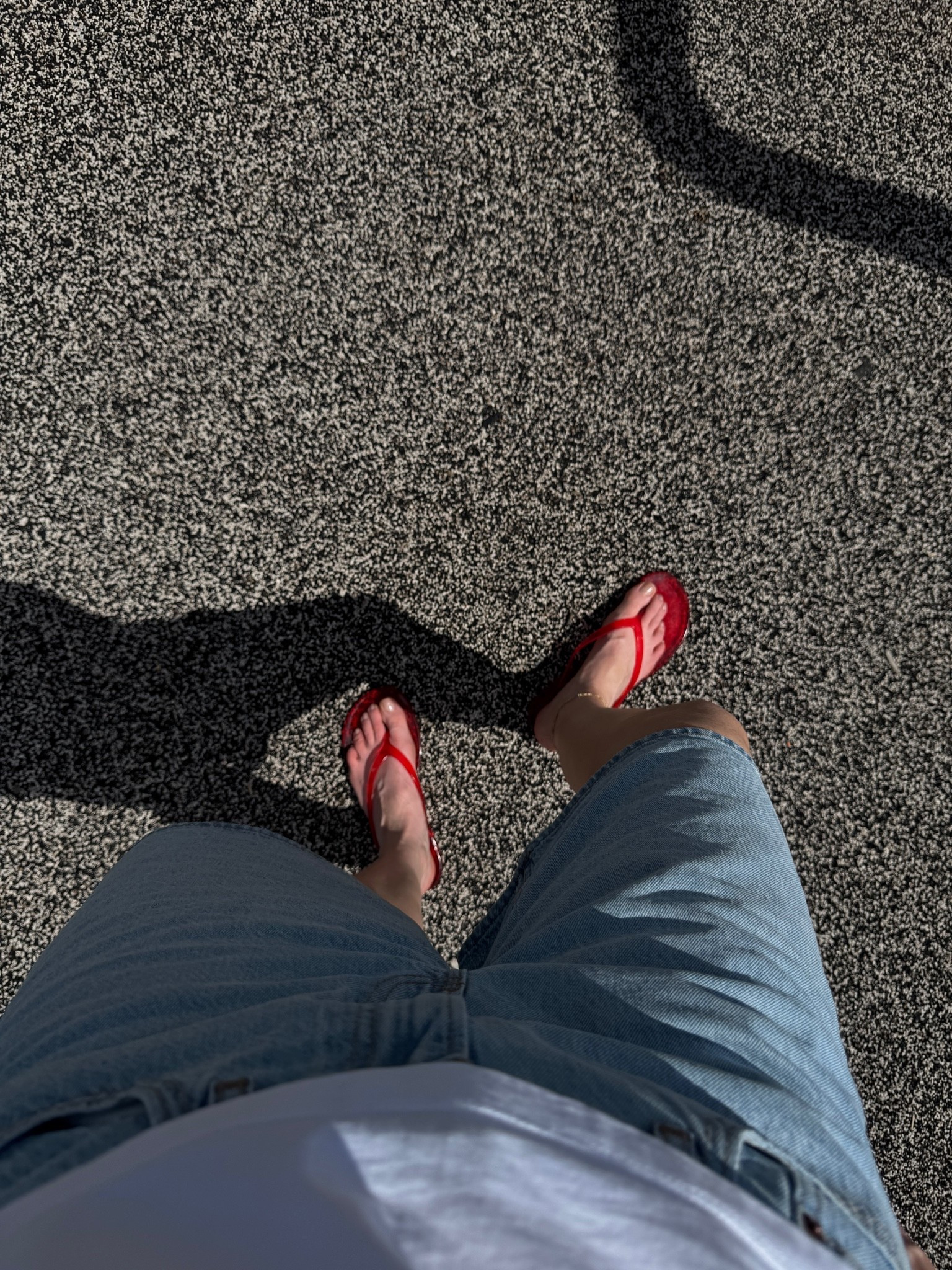 these red jelly flip flops allll summer (+ a white tee and long denim shorts= easy + chic casual summer outfit 🤝)

#LTKootd #LTKmomlife #LTKdayinmylife