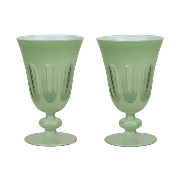 Sage Tulip Drinking Glass Set | Monika Hibbs Home