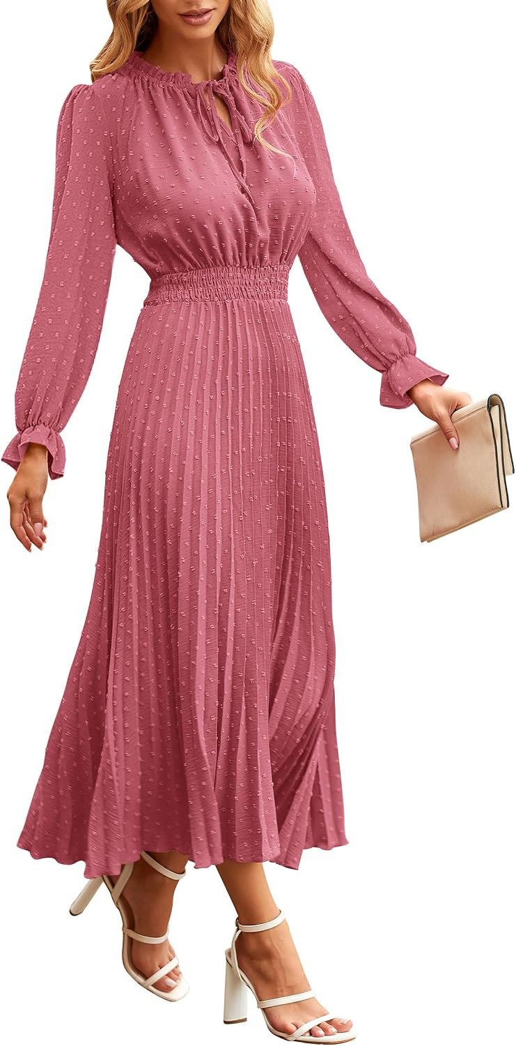 PRETTYGARDEN Women's Fall Midi Wedding Guest Dress | Amazon (US)