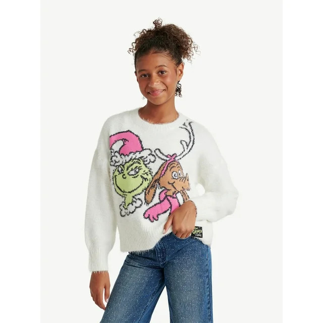 Justice Girls Grinch Sweater, Sizes Xs-Xlp | Walmart (US)