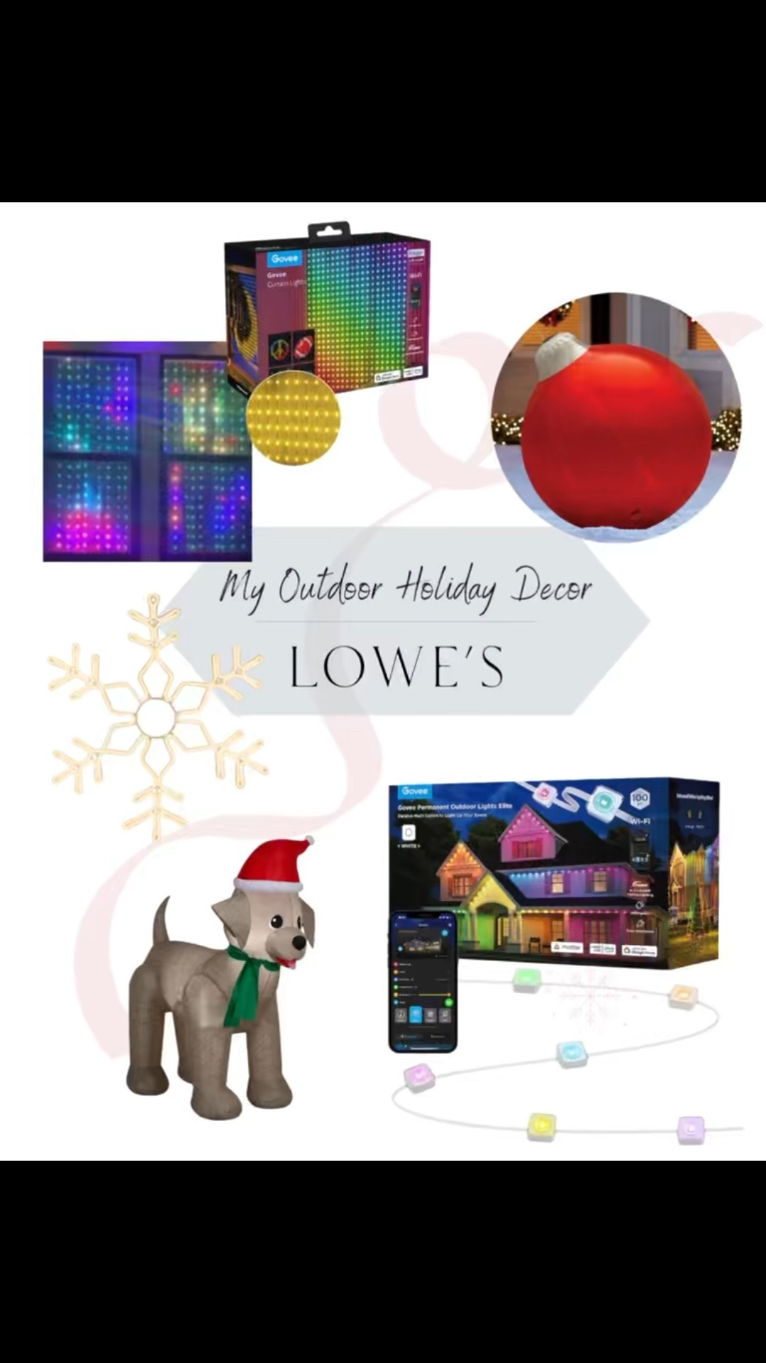 All of my outdoor holiday decorations from Lowe’s #ad
Inflatables // Govee Lights // smart home // giant ornament // permanent Christmas lights // curtain lights // sale

#lowesparter @loweshomeimprovement

#LTKHoliday #LTKHome #LTKSaleAlert