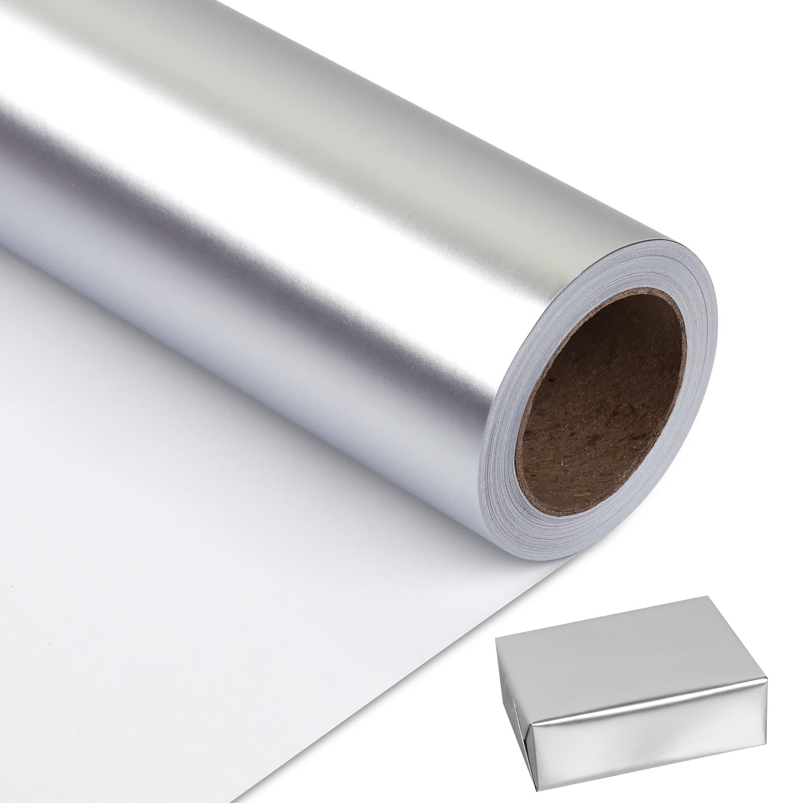 NESCCI Matte Metal Silvery Wrapping Paper, Solid Color Paper,Gift Wrapping Paper,Perfect for Wedd... | Amazon (US)