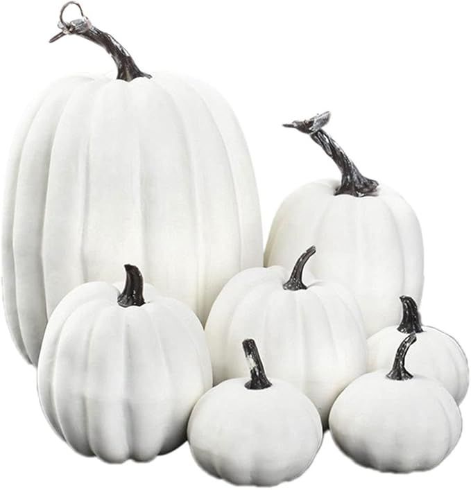 Halloween White Artificial Pumpkins Fall Harvest Fake Foam Pumpkins Tabletop Centerpiece Artifici... | Amazon (CA)