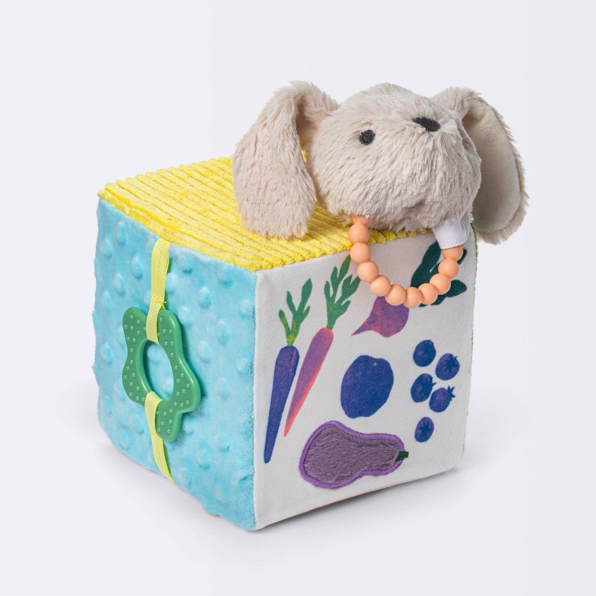 Fruit and Vegetable Interactive Plush Cube with Rabbit Rattle - Cloud Island™ | Target