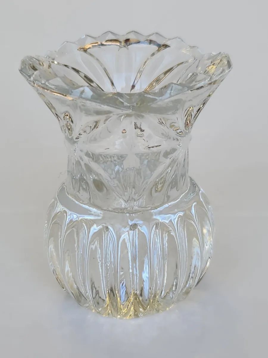 Vintage Toothpick Holder Clear Pressed Glass "Diamond And Fan" Pineapple Design | eBay US