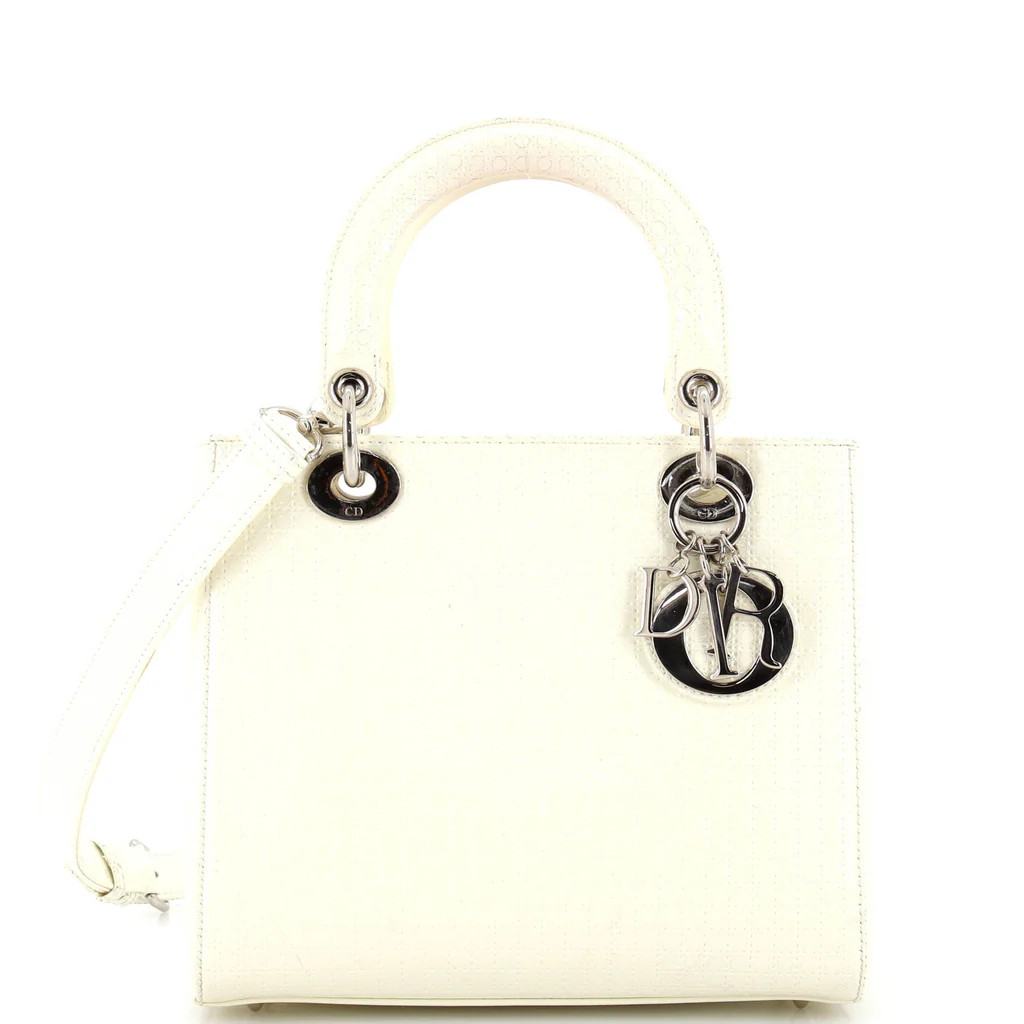 Lady Dior Bag Micro Cannage Metallic Calfskin Medium | Rebag