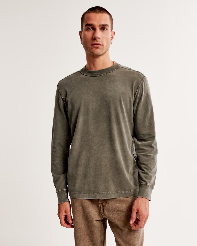 Men's Long-Sleeve Vintage-Inspired Tee | Men's Tops | Abercrombie.com | Abercrombie & Fitch (US)