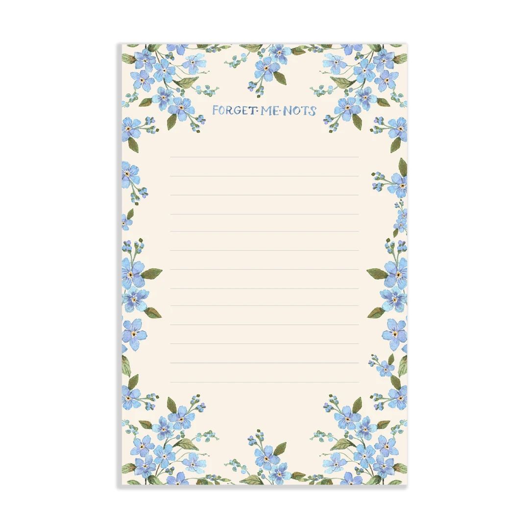 Forget Me Nots Watercolor Floral Notepad | Watercolor Notepad | Flower Notepad | Social Stationer... | Etsy (US)