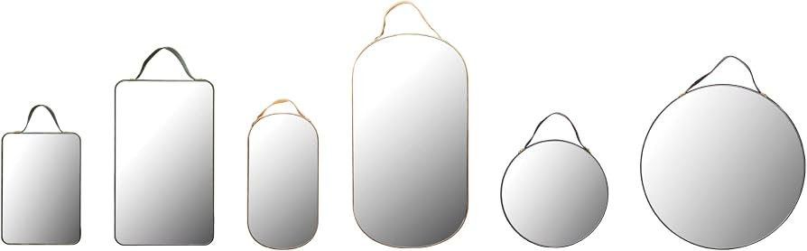 Creative Co-Op Various Velvet Edged Wall Mirrors, Multicolor, Set of 6 | Amazon (US)