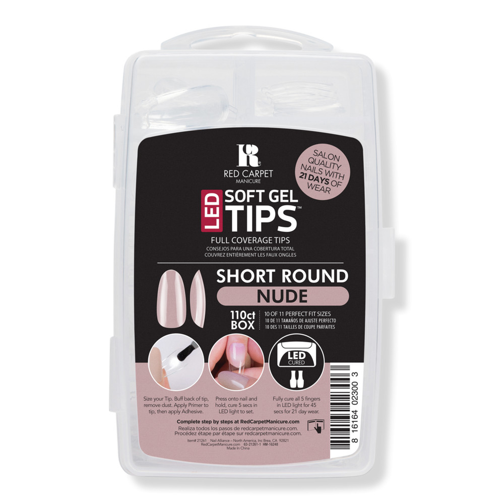 Red Carpet Manicure Soft Gel Short Round Nude Nail Tips | Ulta