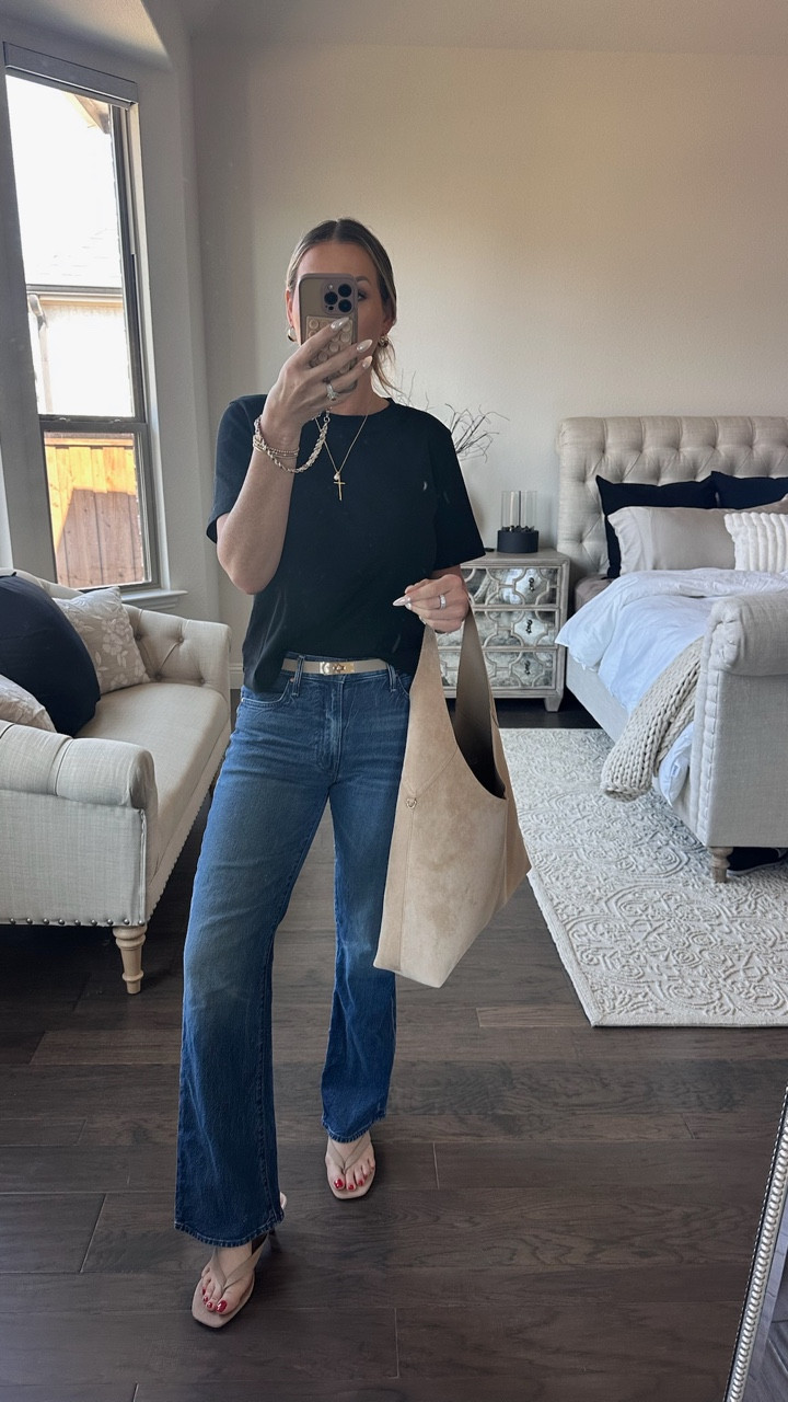 (Brands are in caption)

An easy, everyday outfit that proves simple pieces can still feel polished 🤍

I started with a classic black tee from Aritzia (the kind you’ll reach for on repeat), paired with my favorite Mother jeans for that relaxed-but-refined fit. The neutral accessories from Target keep everything feeling light and effortless, and I added a delicate Amazon cross necklace for a subtle finishing touch.

This is one of those real-life outfits that works for everything—errands, lunch, or just wanting to feel put together without overthinking it.

Simple pieces, styled intentionally ✨

#over40style #highlowstyle #everydaystyle #ltkstyle #christianinfluencer

#LTKootd #LTKgrwm #LTKdayinmylife