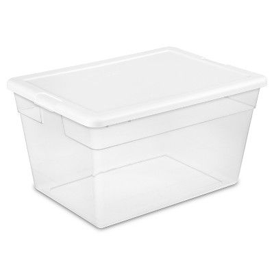 Sterilite 56qt Clear Storage Box White Lid | Target
