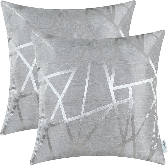 CaliTime Pack of 2 Throw Pillow Covers Cases for Couch Sofa Home Decor Modern Shining & Dull Cont... | Amazon (US)