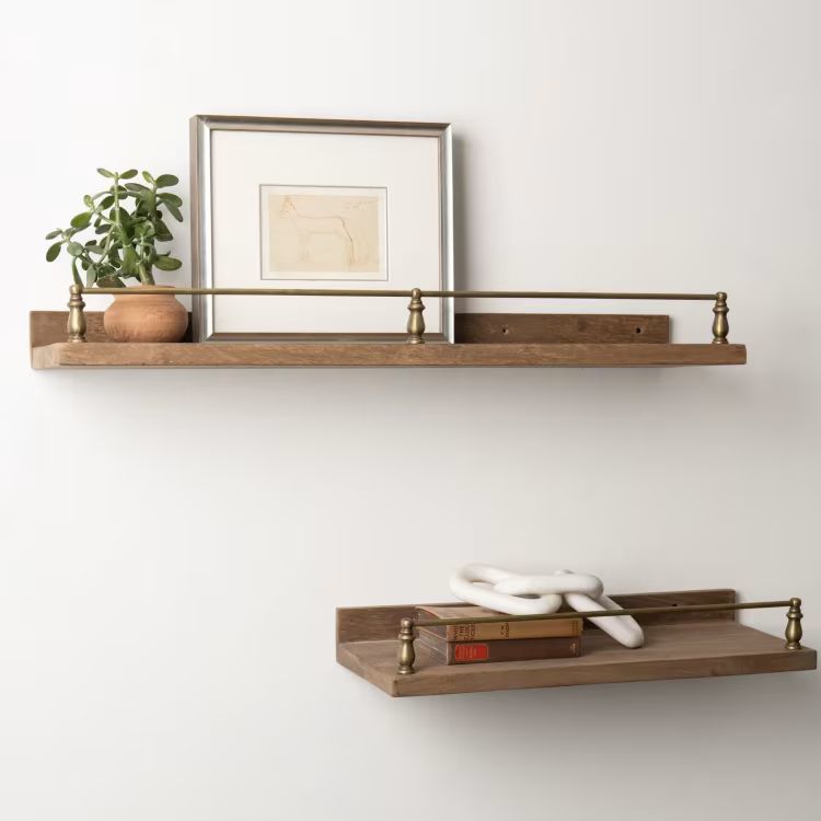 Senna Wood and Brass Wall Shelf | Magnolia