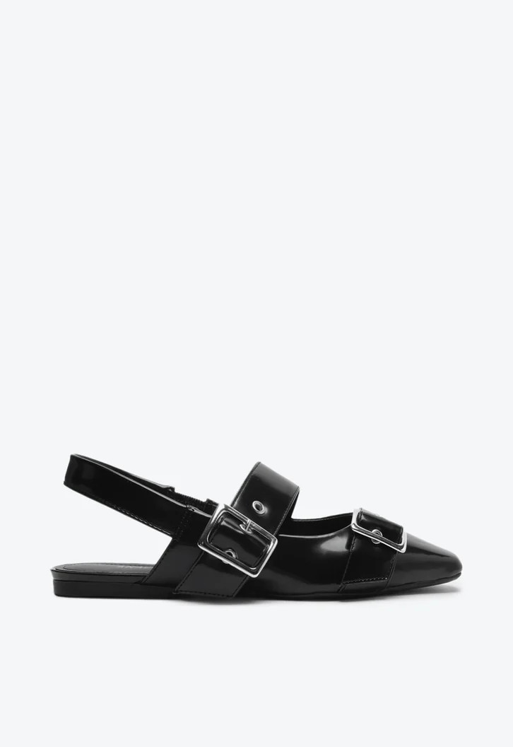 Sapatilha Preta Anacapri Slingback Box Tiras Fivela | ZZ Mall (BR)